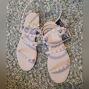 Olivia Miller Studded Taupe Sandals